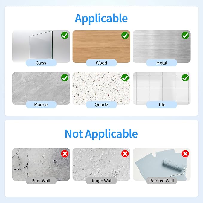 Elegant Shower Caddy Adhesive Replacement, 6 PCS Strong Waterproof Adhesive Hooks and Strips for Shower Shelf and Bathroom Storage Shelves, No Drilling Also Fit Kitchen Rack - Image 8
