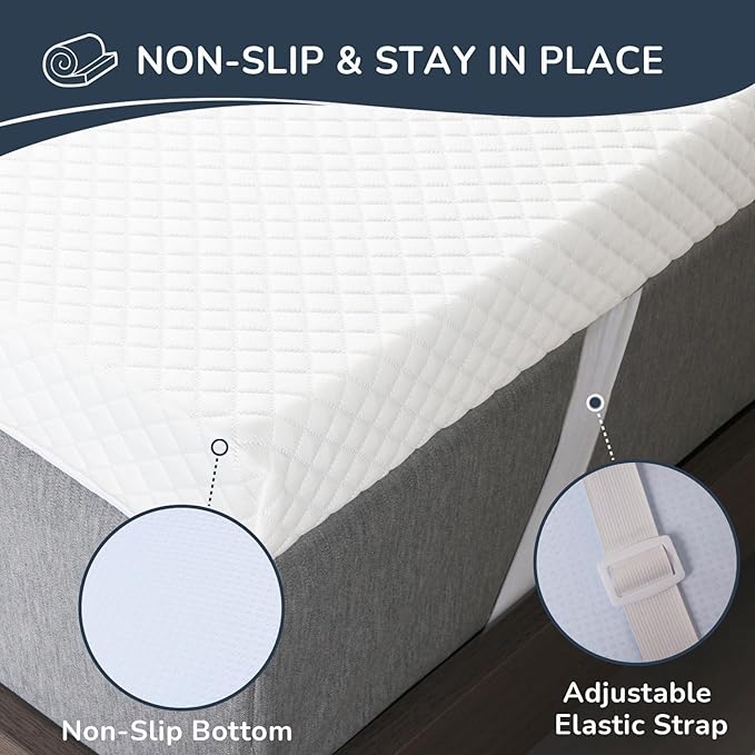 3 Inch Gel Memory Foam Mattress Topper Queen, Breathable Cooling Mattress Topper for Back Pain Relief, Washable Cooling Cover and High Density Memory Foam Included for Dorm, Bedroom