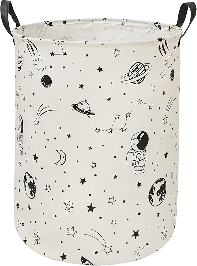 Collapsible Kids Laundry Basket Clothes Hamper, Foldable Storage Organizer Bin, Toy Clothes Storage with Handles for Boys Girls Bedroom, Room Decor Astronaut by Unknown
