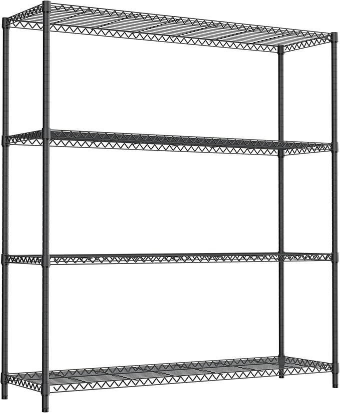 M MZG 2400LBS 47.3" W Stand Shelf Wire Rust-Proof Outdoor Storage Shelving 4-Tier Utility Shelving Unit for Garden Home,Kitchen,Office Dark Grey 17.7" D x 47.3" W x 59.4" H - Image 6