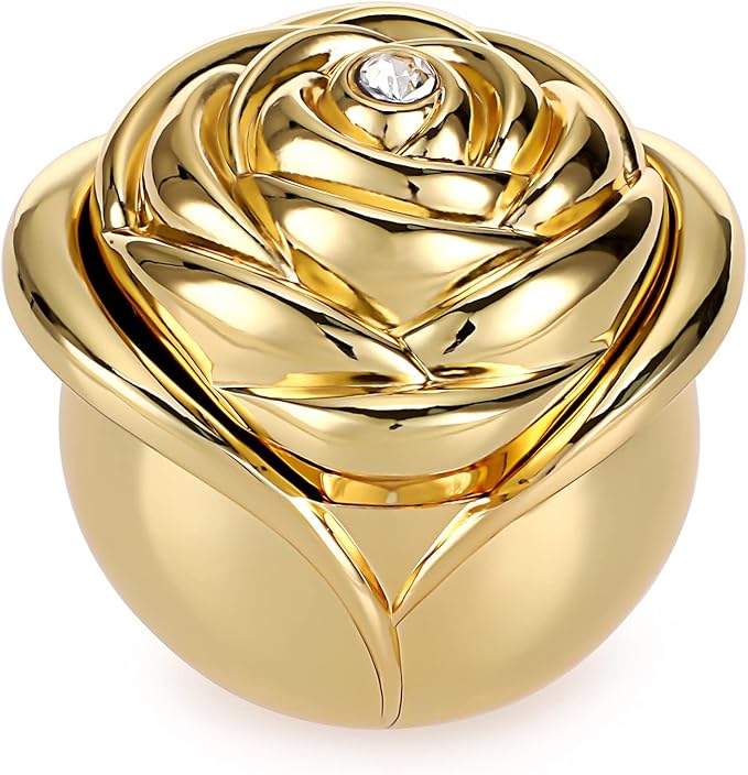 Hipiwe Rose Shape Vintage Jewelry Box - Gold Metal Trinket Organizer Small Jewelry Storage Holder Treasure Box Case Keepsake Box for Rings Earrings Necklace Gift for Women, Large by Hipiwe