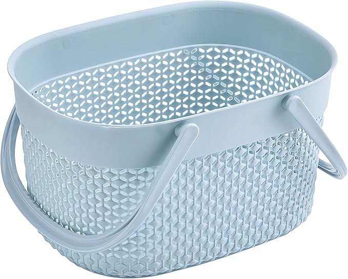 rejomiik 2 Pack Plastic Shower Caddy Basket, Portable Organizer Storage Tote with Handles Toiletry Bag Bin Box for Bathroom, College Dorm Room Essentials, Kitchen, Camp, Gym, Blue - Image 8