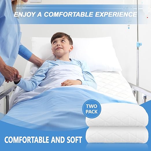 Lounsweer 2 Pack Waterproof Hospital Mattress Cover, 80x36x12in White Fitted Bed Sheet Protectors, Incontinence Protection Leakproof Breathable for Elderly, Adults Home Hospital Beds