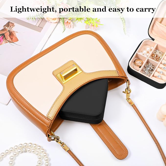 12pcs Mini Travel Jewelry Case,Black Bridesmaids Proposal Small Jewelry Box Mini Jewelry Organizer,Small PU Leather Portable Storage Box for Rings,Earrings,Necklaces,Pendants,Bracelets - Image 4