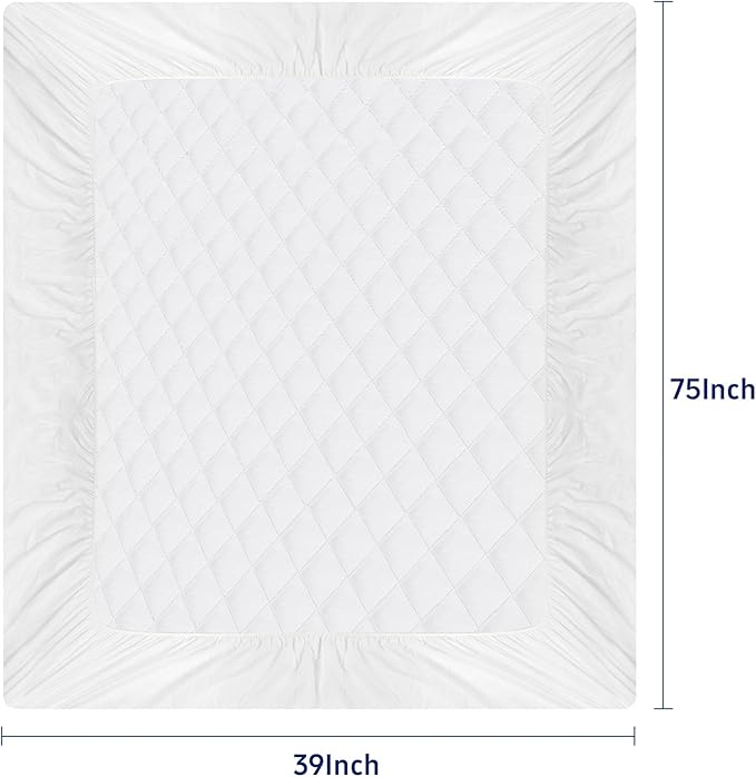 Mattress Cover, Waterproof Mattress Cover, Full-Size Ultra-Soft and Breathable, Machine Washable, Suitable for Home, Bedroom, and Hotel Use.(Blue Twin)
