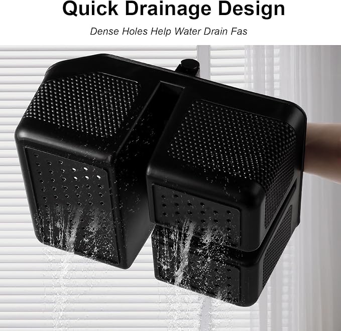 rejomiik Shower Caddy Portable with Bamboo Handle, Plastic Basket Cleaning Caddy Organizer Storage Tote for Bathroom, College, Dorm Room Essentials, Black - Image 4