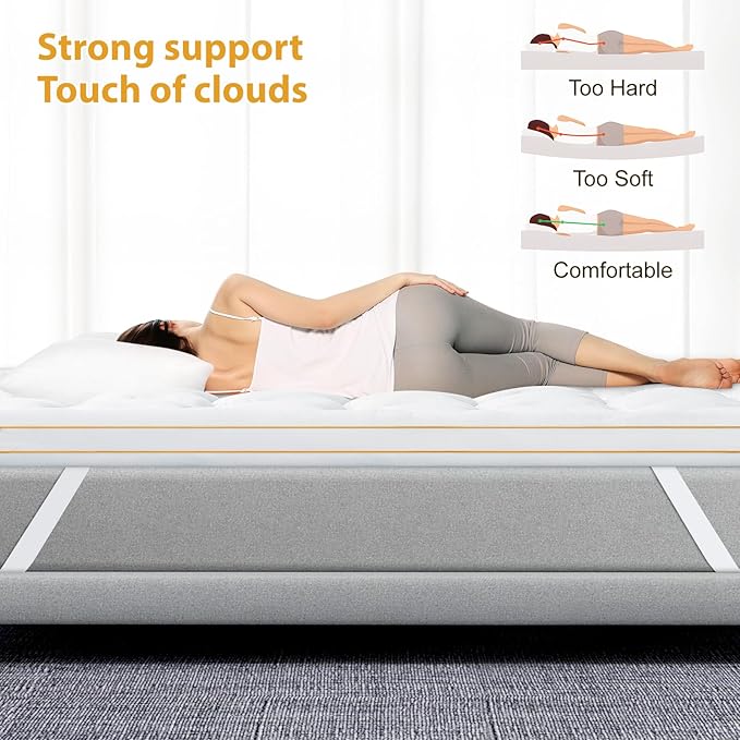 Maxzzz Queen Mattress Topper, Extra Thick Mattress Pad Cover for Back Pain, Mattress Protector for 8-21 Inch Mattress, 1200GSM Down Alternative, 60 * 80 Inches.