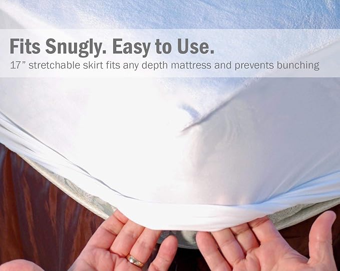 Full Size Waterproof Mattress Protector (Double Bed - 54 x 75in), Premium with Four Layer Protection, Super Soft, Comfortable and Breathable, Fitted, Machine Washable and Vinyl Free