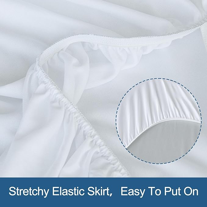 RV Short Queen Waterproof Mattress Protector, Ultra Soft & Breathable Top Fitted Mattress Cover Skin-Friendly Machine Washable Mattress Pad,