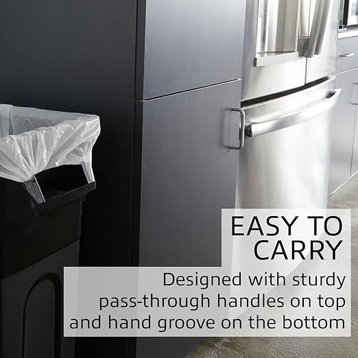 United Solutions Highboy Waste Container, 23 Gallon, Space Saving Slim Profile and Easy Trash Bag Removal, Indoor or Outdoor Use, Integrated Handles for Easy Carrying, 4-Pack, Black. - Image 6