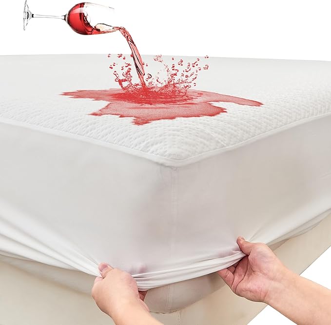 SOCHOW 4-Layer Ultra Soft Premium Waterproof Mattress Protector Full Size, Cooling Mattress Pad Cover with Deep Pocket Up to 18'' Breathable Skin-Friendly and Low Noise