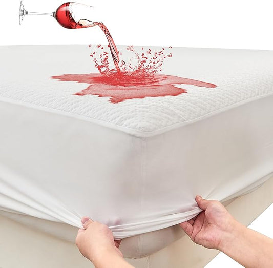 SOCHOW 4-Layer Ultra Soft Premium Waterproof Mattress Protector Full Size, Cooling Mattress Pad Cover with Deep Pocket Up to 18'' Breathable Skin-Friendly and Low Noise