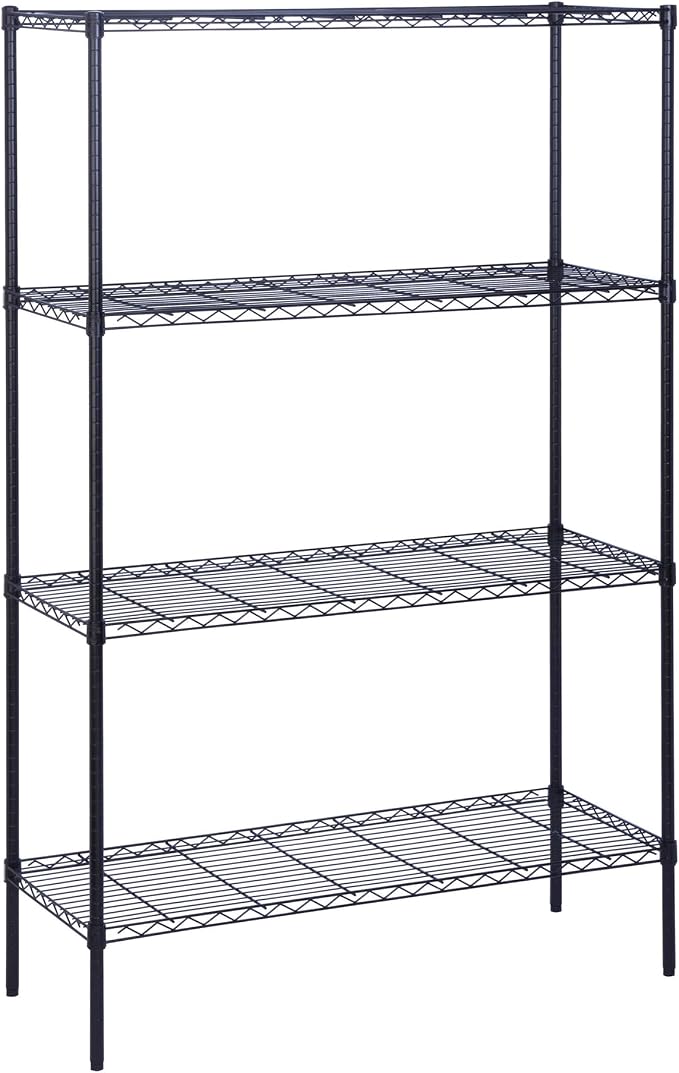 Honey-Can-Do 4-Tier Heavy Duty Extra-Wide Adjustable Shelving Unit, 350-lb Per Shelf Metal Storage Rack, Wire Shelf for Garage Workshop Basement, Black, 48 x 18 x 72 in - Image 4