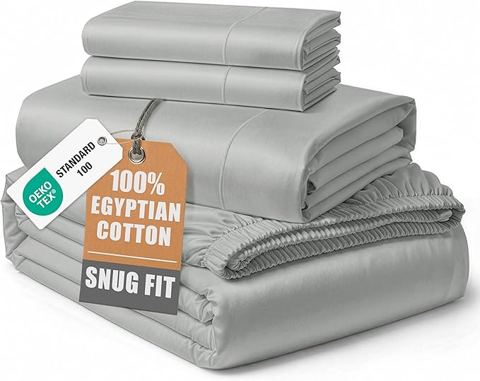 LANE LINEN 100% Egyptian Cotton King Bed Sheets, Eco Friendly No Pill Naturally Cooling Sheet King Size, Soft & Comfy Sateen Weave Silky Smooth Finish, Available in Variety of Colors -Lime Stone