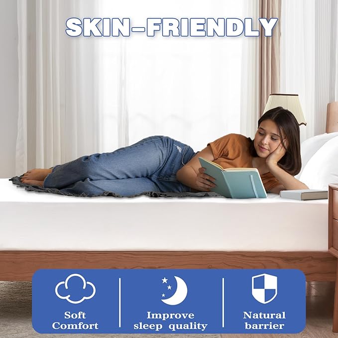 Twin Mattress Protector, Waterproof Mattress Cover with 18" Deep Pocket Bed Cover, Fitted Sheet Style Noiseless Breathable Machine Washable, White (39' X 75'')