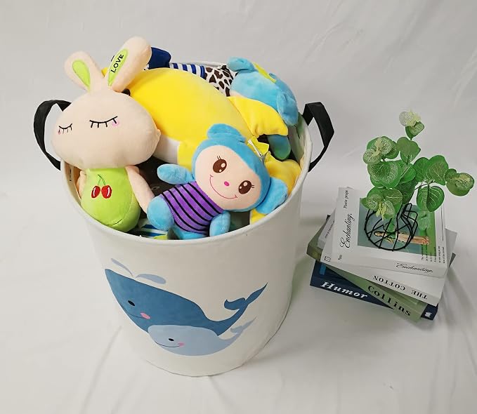 MAIZMZ Kids Hamper Baby Laundry Basket Gift Toy Box Storage Nursery Bins Waterproof Organizer Large Canvas Collapsible Chest for Home/Dorm/Kitchen/Pet/Office/Closet/Shelf/Room Decor - Image 4
