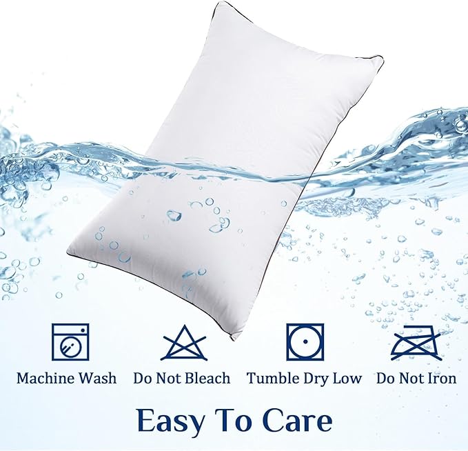 JOLLYVOGUE Pillows Queen Size Set of 4 for Sleeping, Soft and Supportive Bed Pillow with Down Alternative Filling for Side and Back Sleepers, Hotel Collection