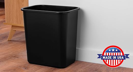 United Solutions 13 Quart / 3.25 Gallon Space-Efficient Trash Wastebasket, Fits Under Desk and Narrow Spaces in Commercial Office, Kitchen, Home Office, and Dorm, Easy to Clean, Black (Pack of 1) - Image 5
