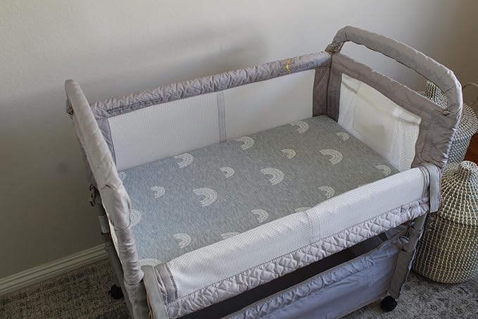 Baby Bassinet Mattress Topper, Waterproof Replacement Pad with Removable & Washable Mattress Covers (for Arm’s Reach Clear-Vue Co-Sleeper)
