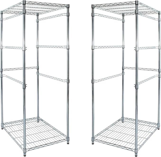 SafeRacks 2 Pack 5-Tier Steel Tote Rack - Maximize Space, Declutter, Organization, NSF Certified, Bin Storage for Garage, Pantry, Kitchen, Workspace, 5 Shelves, 31″ x 23″ x 68″, Zinc by SafeRacks