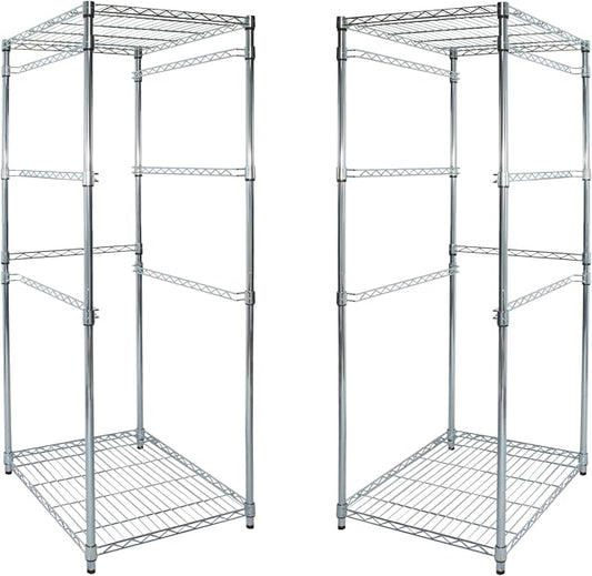 SafeRacks 2 Pack 5-Tier Steel Tote Rack - Maximize Space, Declutter, Organization, NSF Certified, Bin Storage for Garage, Pantry, Kitchen, Workspace, 5 Shelves, 31″ x 23″ x 68″, Zinc by SafeRacks