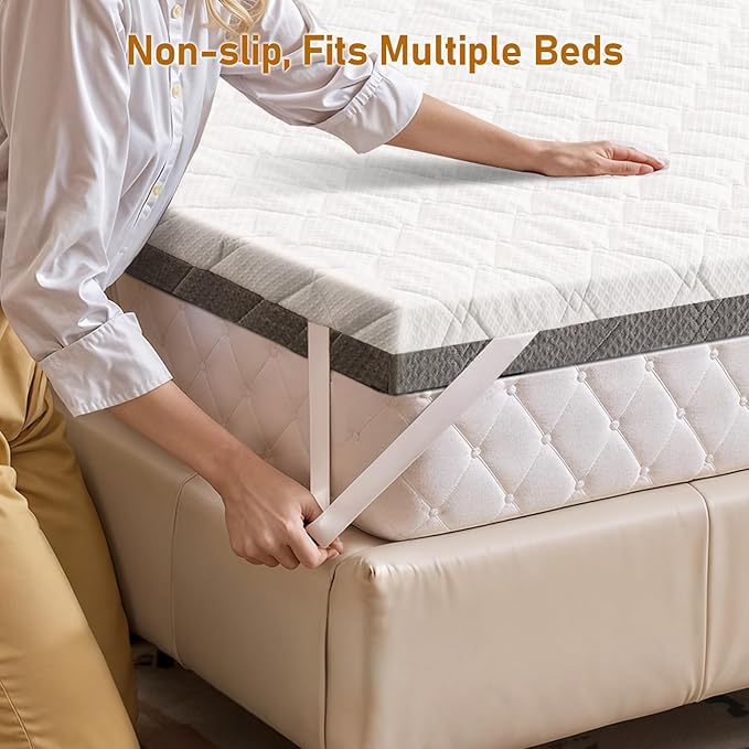 Extra Firm Mattress Topper Twin-XL: 4 Inch Dual Firmness Firm & Extra Firm Mattress Pad, High Density Support for Back Pain, Washable Anti-Slip Cooling Cover, CertiPUR-US Oeko-TEX Certified, 80x38