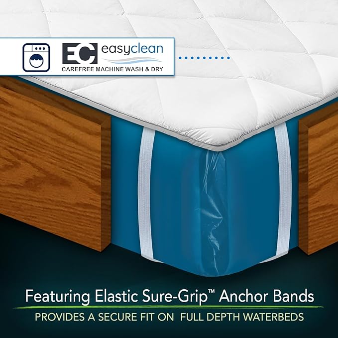 Anchor Band Waterbed Mattress Protector Pad Waterbed Queen (60x84 inch)