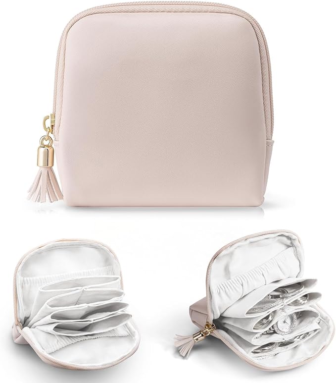 Small Travel Jewelry Organizer,Jewelry Pouch Bags,Velvet Jewelry Storage Bag for Bracelet Rings Earring,Portable Jewelry Travel Case for Traveler (Pink) by Unknown
