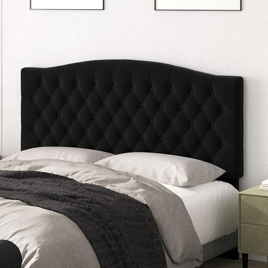 Befurtori Queen Headboard Only, Upholstered Headboard for Adjustable Bed Linen Tufted Queen/Full Size Wall Mounted Head Board with Solid Wood Legs Head Board, Black