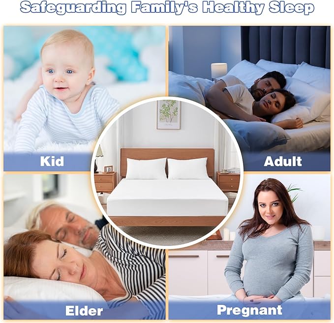 Twin Mattress Protector, Waterproof Mattress Cover with 18" Deep Pocket Bed Cover, Fitted Sheet Style Noiseless Breathable Machine Washable, White (39' X 75'')