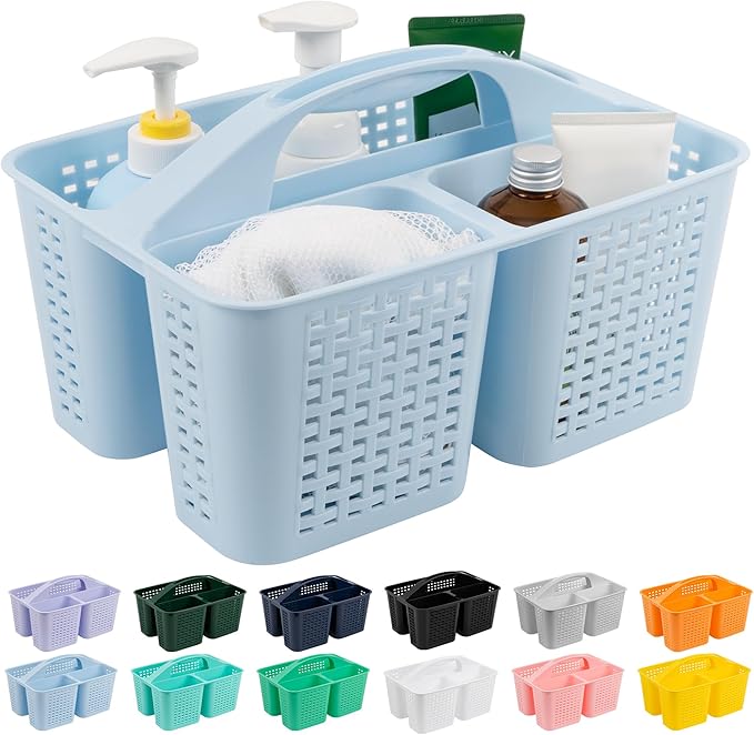 Tiawudi Portable Shower Caddy, Caddy Organizer with Handle, Plastic Shower Basket Hold Soap, Shampoo, Hair Supplies and Beauty Products, Cleaning Supplies Organizer for Home, Dorm, Shelf and Cabinet by Tiawudi