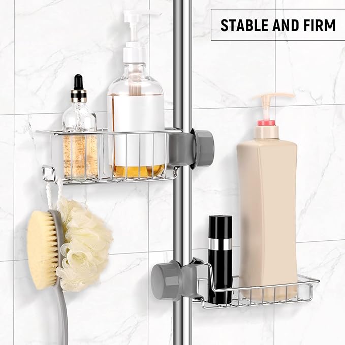 Clawfoot Tub Caddy(Shower Rod Not Included) - Stainless Steel Shower Shelves and Soap Caddy - Image 4