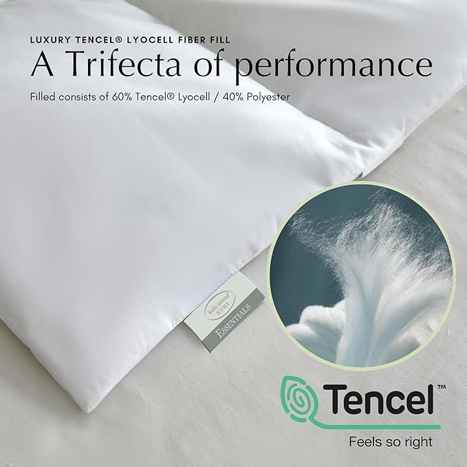 Kathy Ireland Brrr Pro Cooling Tencel Quilted Fitted Mattress Topper King Size, 300 Thread Count Tencel Lyocell/Polyester Filling Mattress Topper Breathable Soft Mattress Cover Pad - White