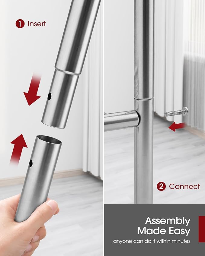 Sakugi Storage Shelves Organizer - 5 Tier Metal Shelf Organizer with Metal Wheels and Adjustable Leveling Feet, Heavy Duty Garage Shelving for Kitchen, Pantry and Closet, 33.1"x12.6"x73.5", Sliver - Image 6