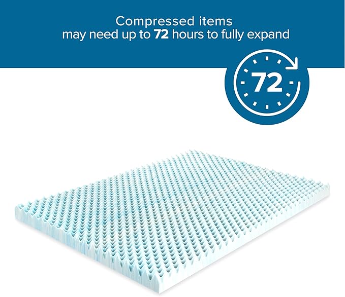 ZINUS 1.5 Inch Swirl Gel Cooling Memory Foam Mattress Topper, Cooling Airflow Design, CertiPUR-US Certified, Full