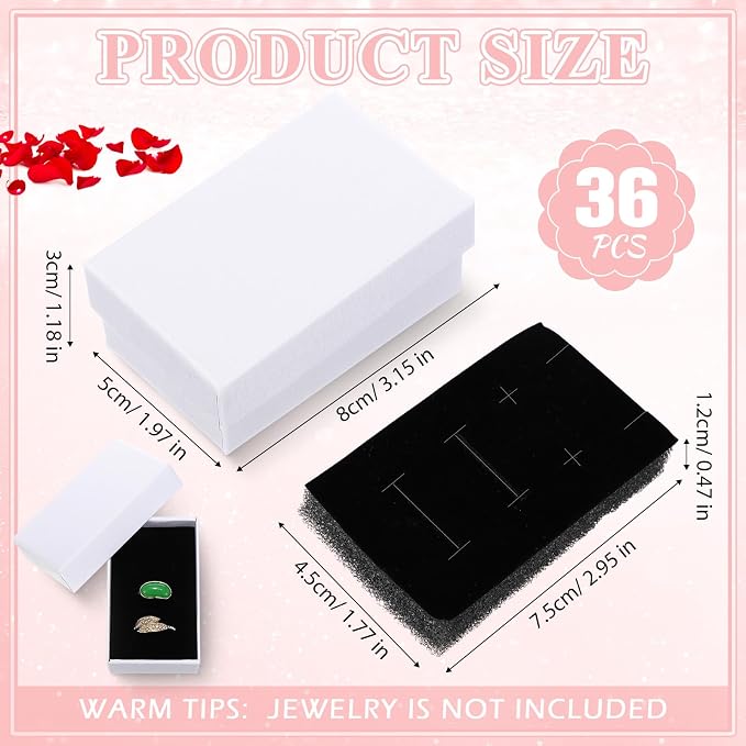 Batiyeer 36 Pcs Cardboard Jewelry Gift Boxes Jewelry Boxes Packaging Small Earring Gift Box with Lids for Necklace Ring Bracelet Party - Image 2