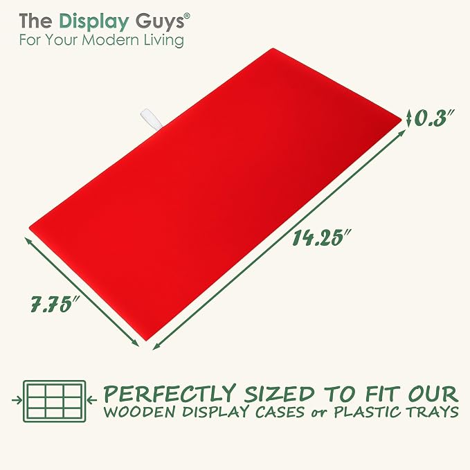 TheDisplayGuys For Your Modern Living 2-Pack Flat Foam Cushion Jewelry Display Pad Inserts - Velvet - Tray/Case Liners - Necklaces, Bracelets, Watches (Red) by The Display Guys - Image 3