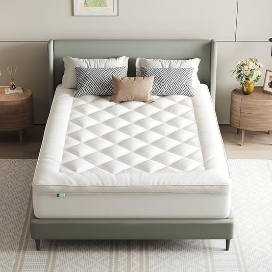 Novilla CL King Mattress Topper, Extra Thick Pillow Top - Overfilled Hotel Luxury Mattress Pad Cover for Back Pain Relief, Breathable Fluffy Down Alternative Fill, 8-21” Deep Pocket,Oatmeal