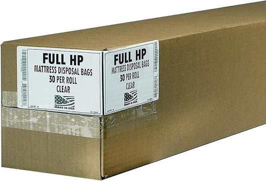 Aluf Plastics High Performance 2.5 Mil (eq) Clear Mattress Full Bag - 66" x 90" (Pack of 30)