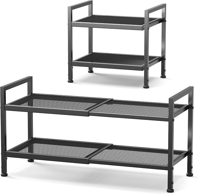 2 Tier Shoe Rack, Expandable Shoe Rack for Closet, Adjustable Shoe Organizer for Entryway, Shoe Storage Organizer for Door Entrance, Garage, Bedroom - Image 9