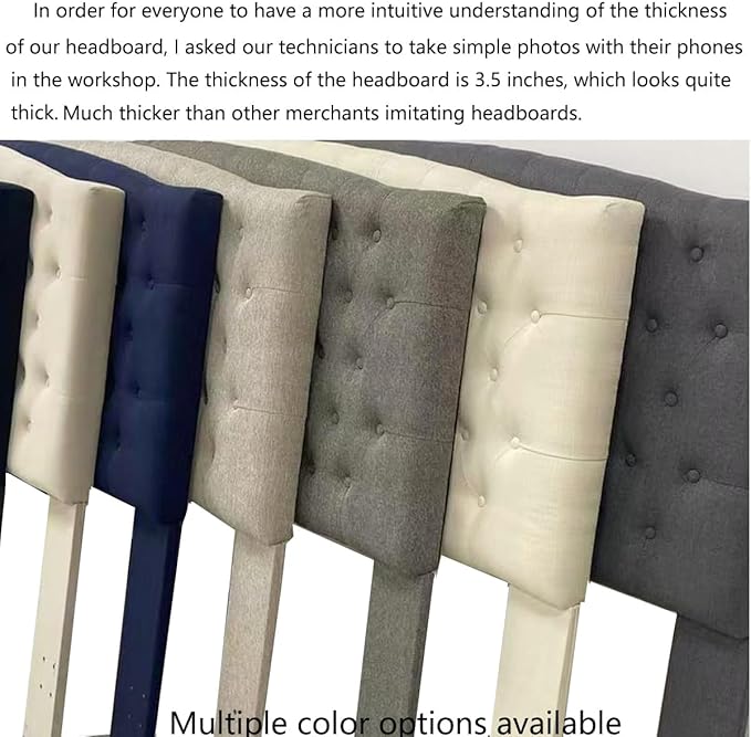 24KF Upholstered Button Tufted King Headboard and Velvet Fabric King/California King- Navy