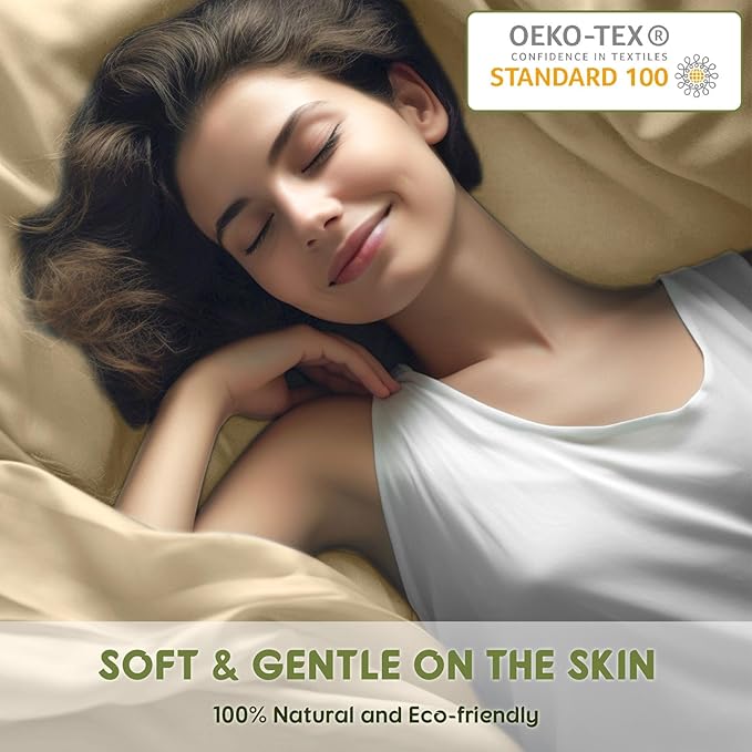 SONORO KATE 100% Egyptian Cotton Sheets Queen Size - 600 Thread Count, Luxury Hotel Sateen Weave Bedding Set, Soft Breathable Sheet Sets, 16" Deep Pocket - 4 PC(Linen,Queen)