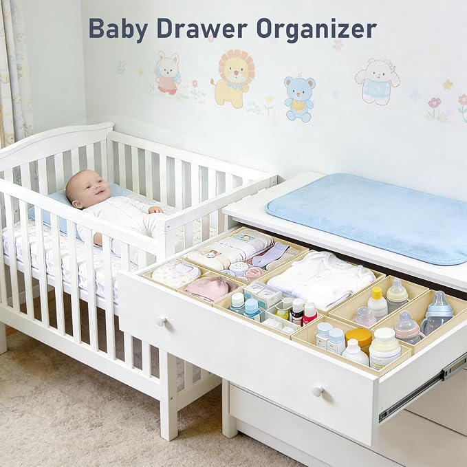 DIMJ Drawer Organizer Clothes- 26 Pack Baby Dresser Organizer for Nursery, Small Fabric Closet Drawer Organizer Bins for Underwears Socks, Foldable Storage Dividers Organization for Bedroom - Image 3