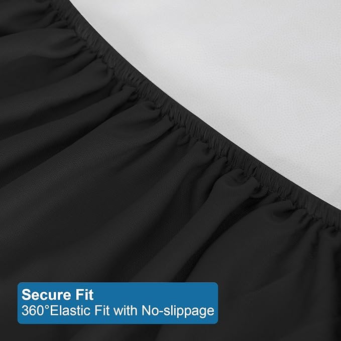 Queen Mattress Protector Waterproof, Queen Size Mattress Pad Cover, Soft & Breathable Fitted Bed Sheet for Bed with Deep Pocket and Elastic Rubber Band Up to 14 Inches, Black