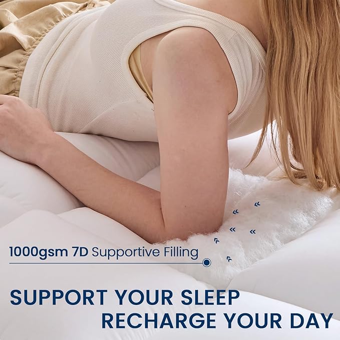 YUGYVOB Twin Size Mattress Pad Extra Thick, Cooling, and Breathable Mattress Topper 8-21" Deep Pocket Soft Down Alternative Fill