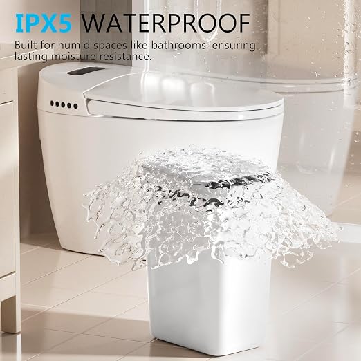 jinligogo 3Pack Bathroom Small Trash Can with Lid, 2.6 Gallon Touchless Automatic Garbage Can Slim Waterproof Motion Sensor Smart Trash Bin for Bedroom, Office, Living Room-White - Image 5
