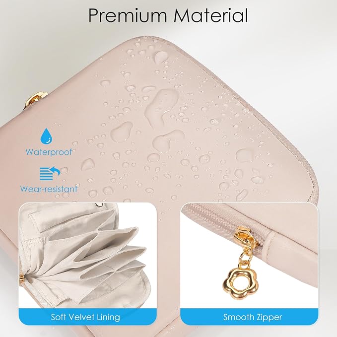 SITHON Small Travel Jewelry Case with Ring Holder, Mini Velvet Jewelry Pouch Bags, Compact Storage Organizer for Bracelet Necklaces Earrings Travel Essentials, Mother’s Day Gifts (Apricot Pink) - Image 4