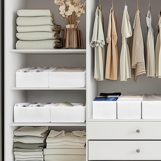Criusia Drawer Organizer Clothes, 10 Pack Dresser Organizer for Baby Clothes, Underwear, Sock- Foldable Closet Organization and Storage Dividers Bins for Nursery, Bedroom (White) - Image 8