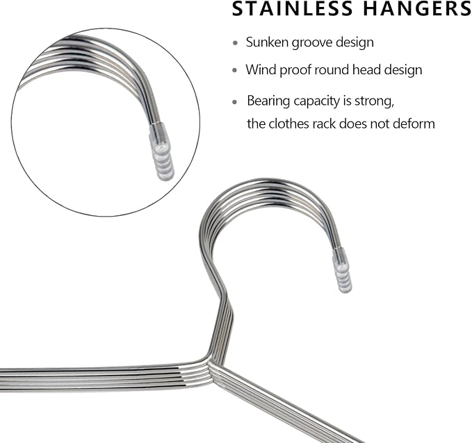Fayleeko Wire Coat Hangers 40 Pack Strong Heavy Duty Stainless Steel Metal Ultra Thin Space Saving Clothes Hangers 16.5 Inch - Image 8