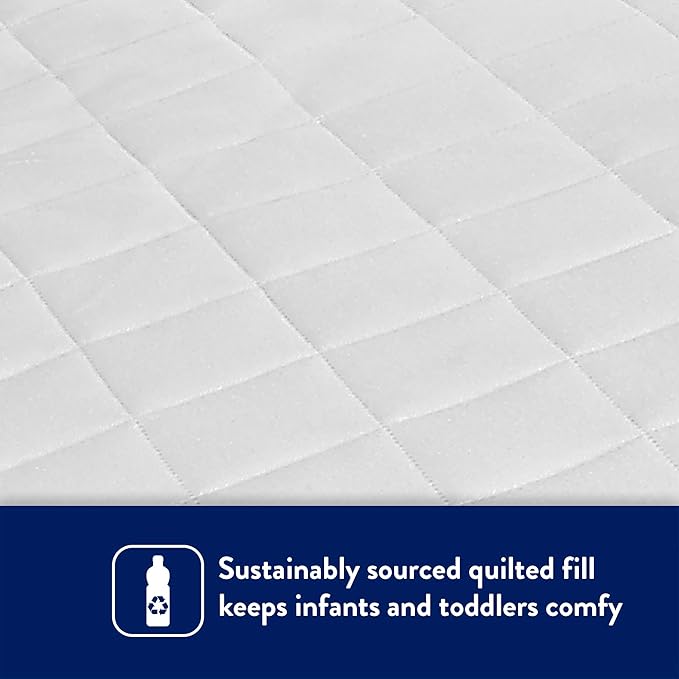 Kolcraft Fitted Waterproof Baby Infant Crib Mattress Protector Pad and Toddler Bed Cover, Durable and Comfortable Topper, Machine Washable and Dryer Friendly Bedding, 52” x 28”- White